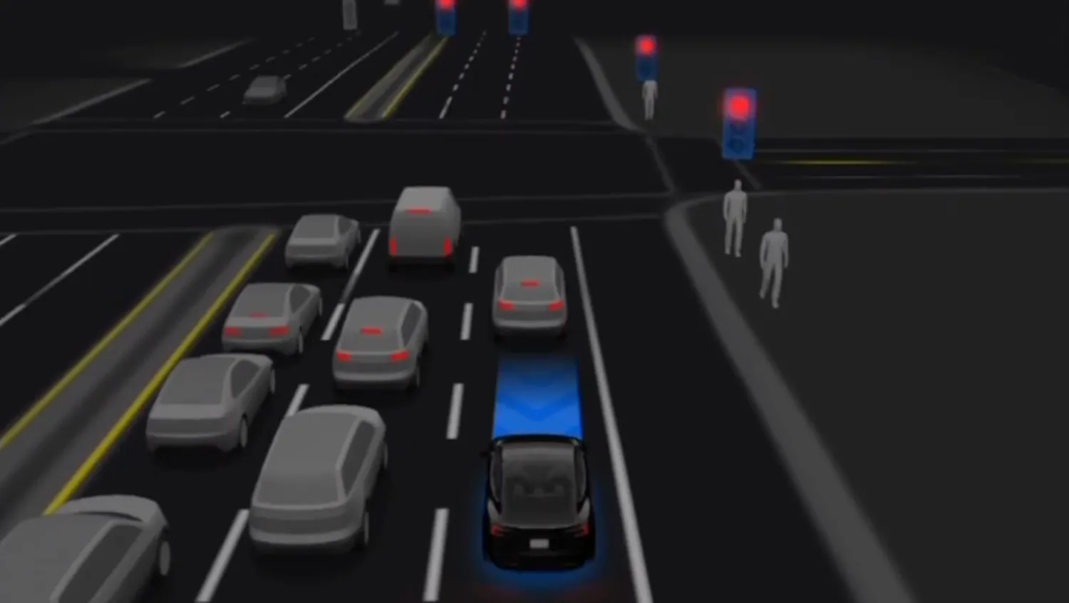 Tesla Model Y с активированной системой Full Self-Driving на центральном экране