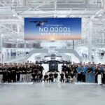 Модульный летающий автомобиль Xpeng Land Carrier на заводе Aridge в Гуанчжоу.
