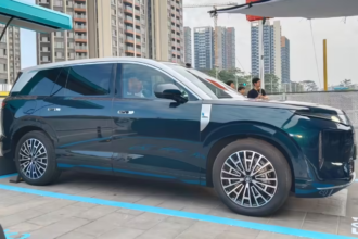 Боковой профиль внедорожника BYD Tang 9 без камуфляжа