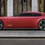 Jaguar Type 01 красный электромобиль вид сбоку